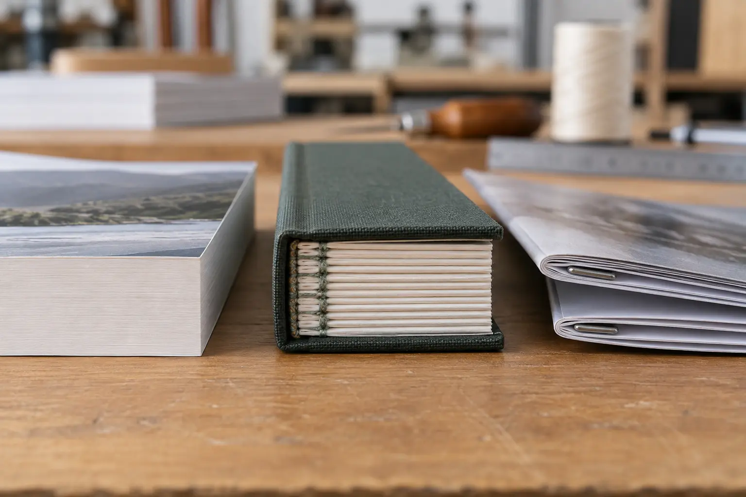Perfect bound sewn hardcover and saddle stitched book binding types compared