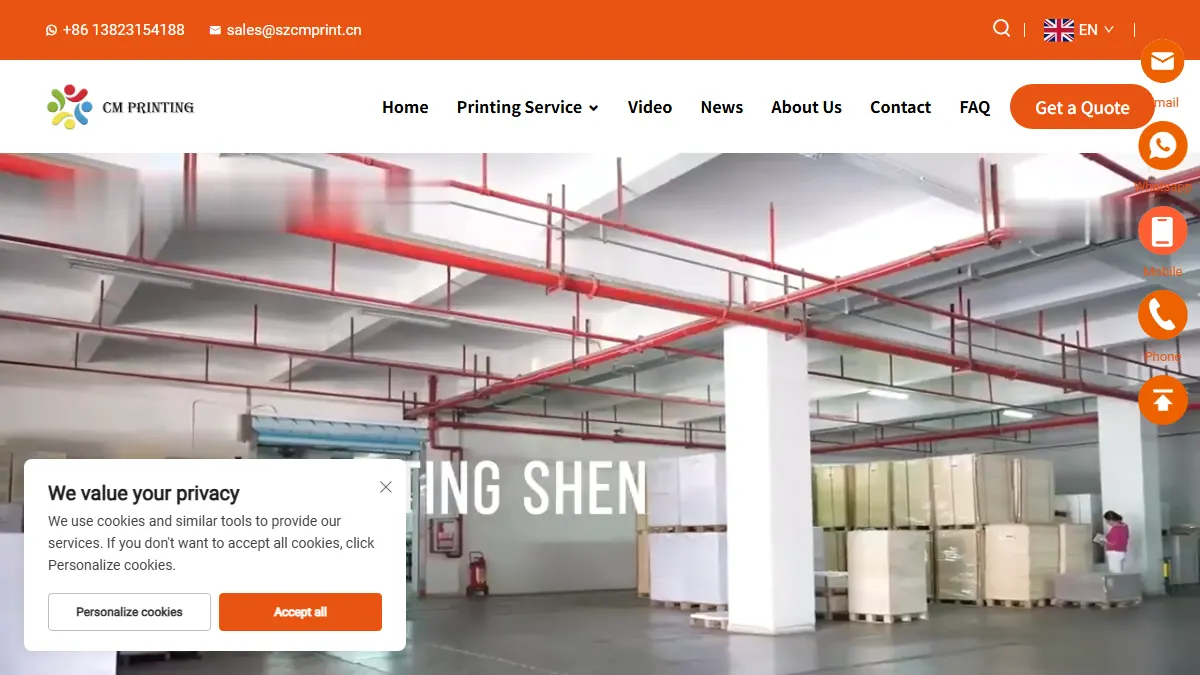 CMSZ Print official website homepage for book manufacturing in China