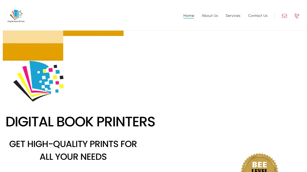 Digital Book Printers official website homepage for book manufacturing in South Africa