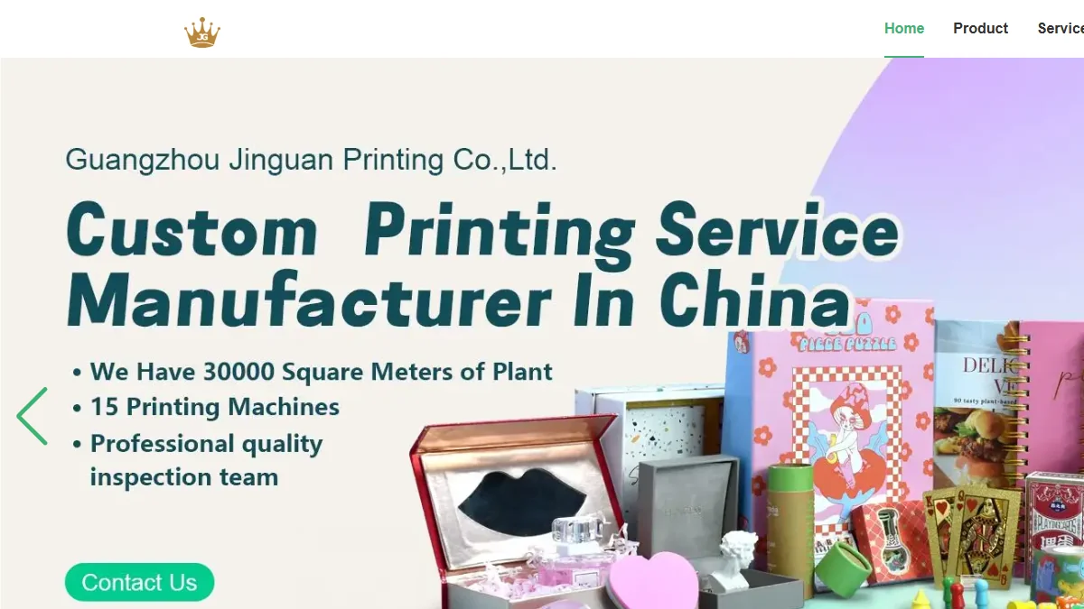 Guangzhou Jinguan Printing official website homepage for book printing in China