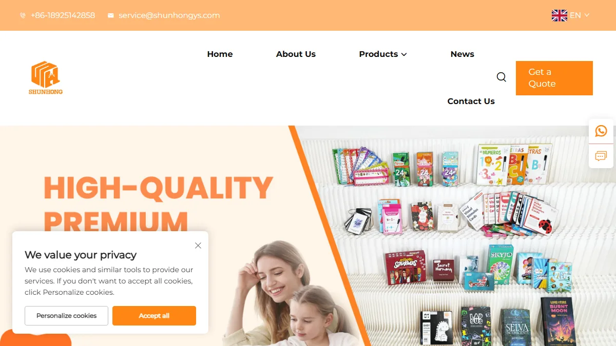 Guangzhou Shunhong Printing official website homepage for book manufacturing in China