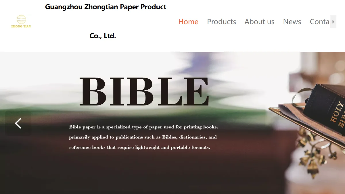Guangzhou Zhongtian Color Printing official website homepage for book manufacturing in China