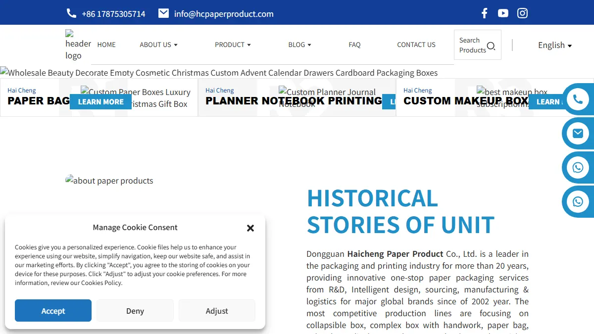 Dongguan Haicheng official website homepage for book manufacturing in China