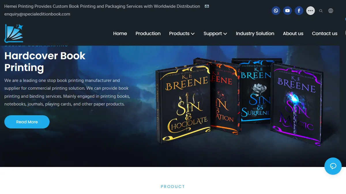 Hemei Printing official website homepage for book manufacturing in China