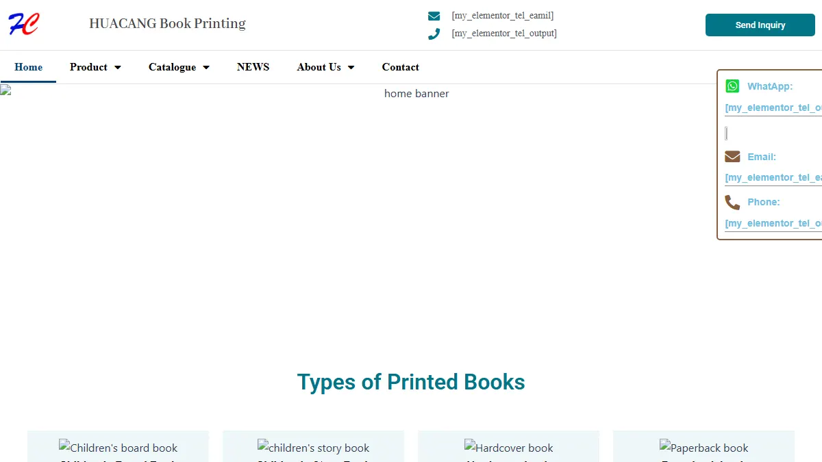 HUACANG Book Printing official website homepage for book manufacturing in China