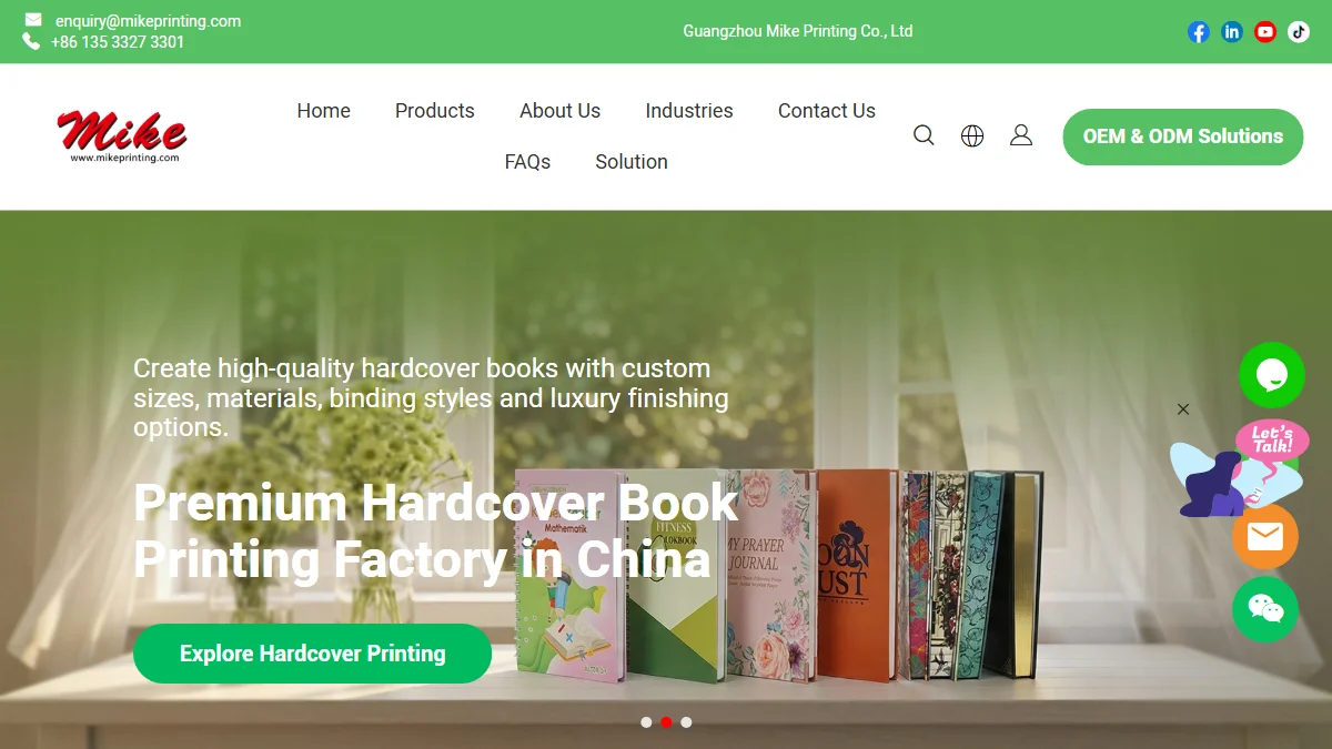Mike Printing official website homepage for yearbook printing in China