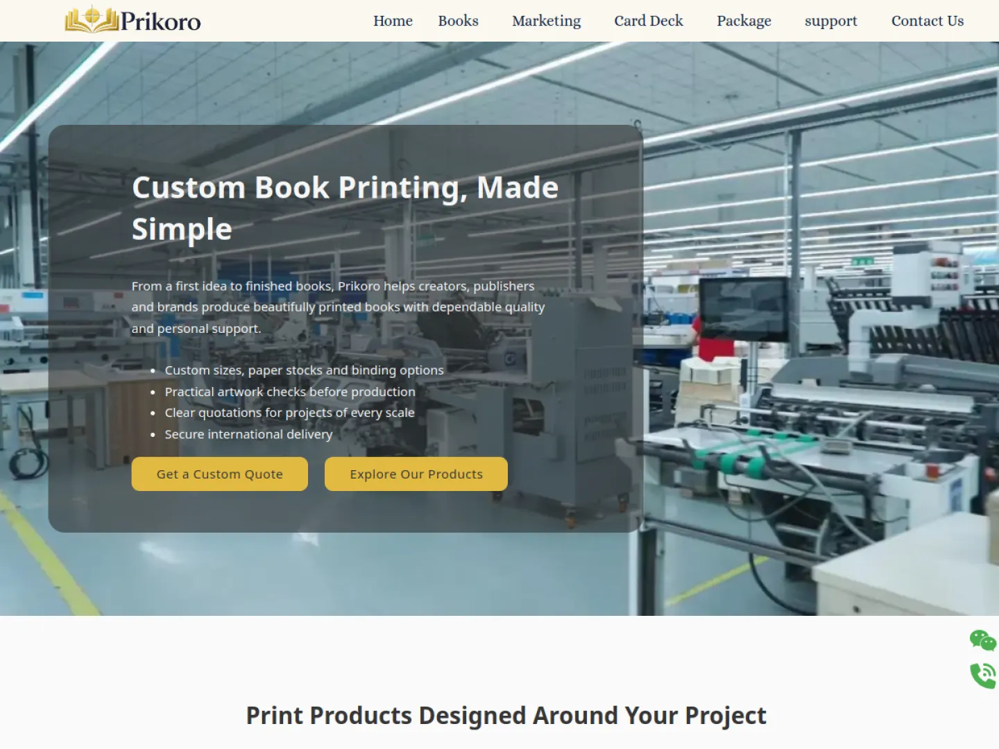 Prikoro official website homepage for booklet manufacturing in China