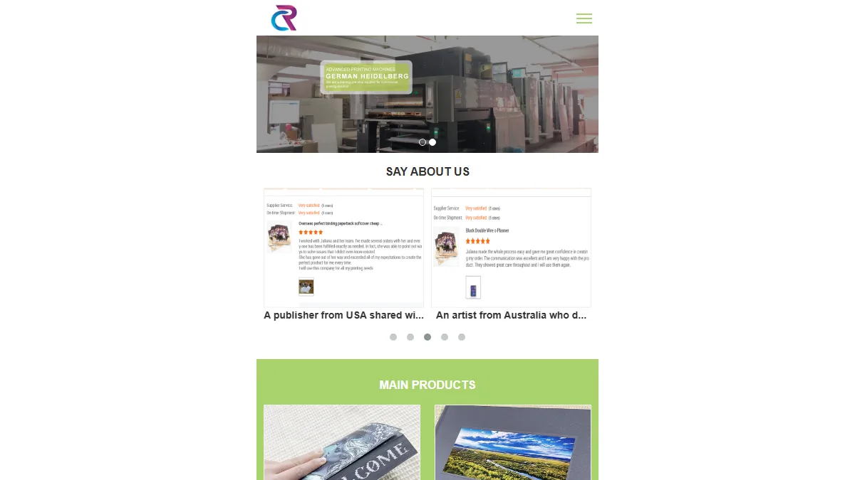Shenzhen Rich Color Printing official website homepage for book manufacturing in China