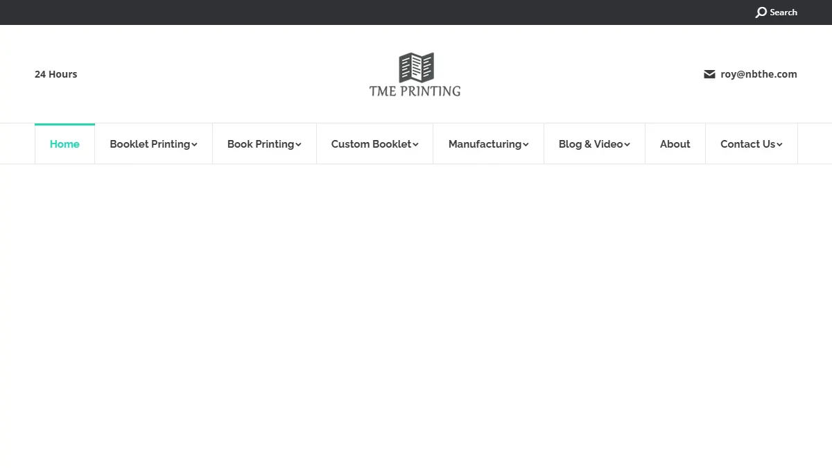 TME Printing official website homepage for booklet manufacturing in China