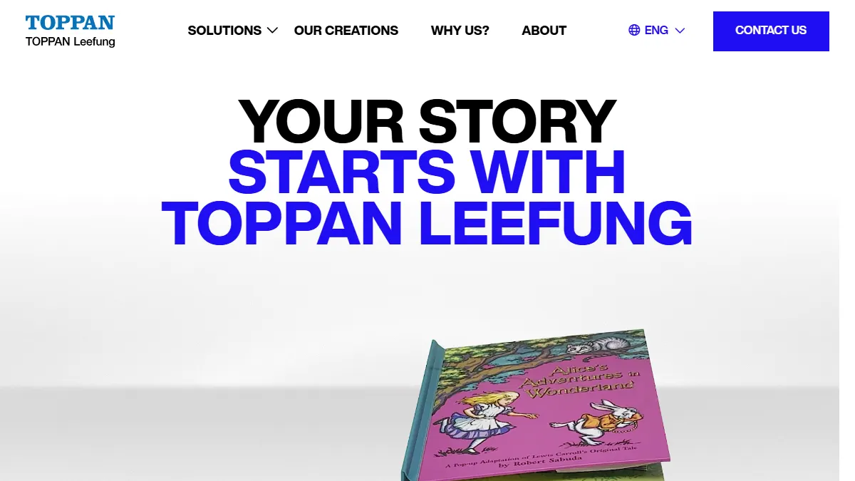 TOPPAN Leefung official website homepage for book manufacturing in China