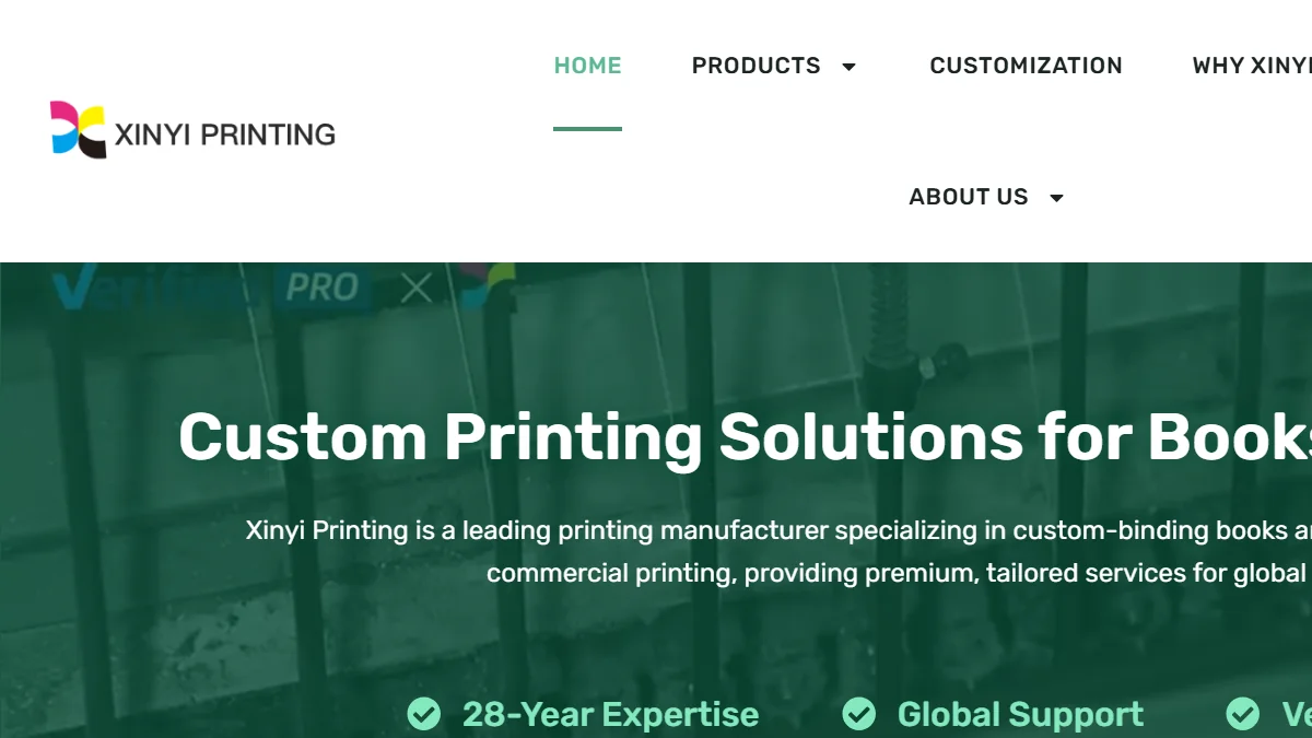 Xinyi Printing official website homepage for book manufacturing in China