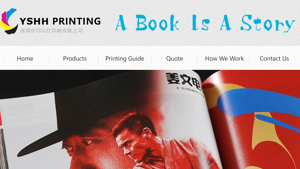 YSHH Printing official website homepage for book printing in China