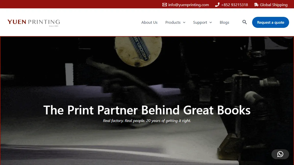 YUEN Printing official website homepage for booklet manufacturing in China