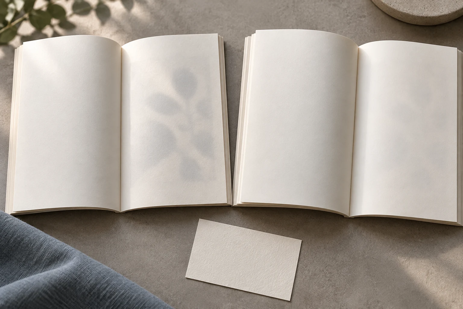 Editorial illustration comparing blank two-sided book pages for reverse-side visibility.
